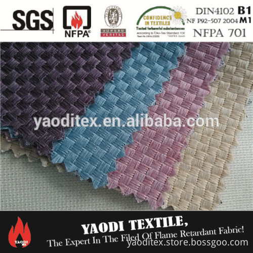 FR 100% polyester linen look heavy blackout fabric